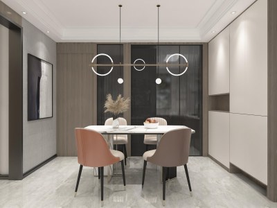 现代家居餐厅3D模型下载